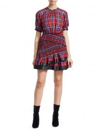 Nicole Plaid Ruffled Mini Dress at Saks Fifth Avenue